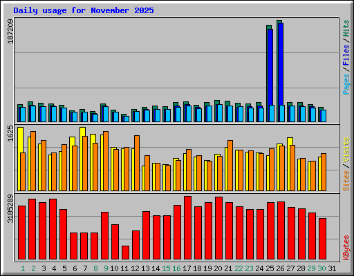 Daily usage for November 2025
